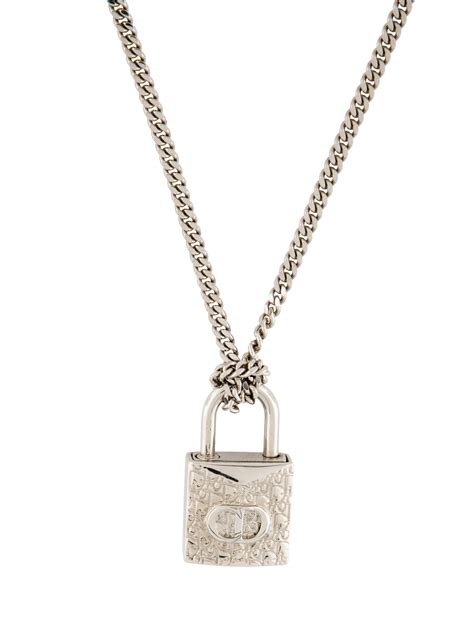 dior oblique padlock pendant necklace|Dior Oblique Padlock Pendant Necklace.